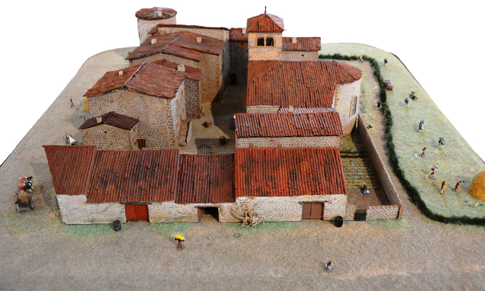 Maquette du bourg de Brindas vers 1840. Côté Ouest : Rue du Vieux Bourg