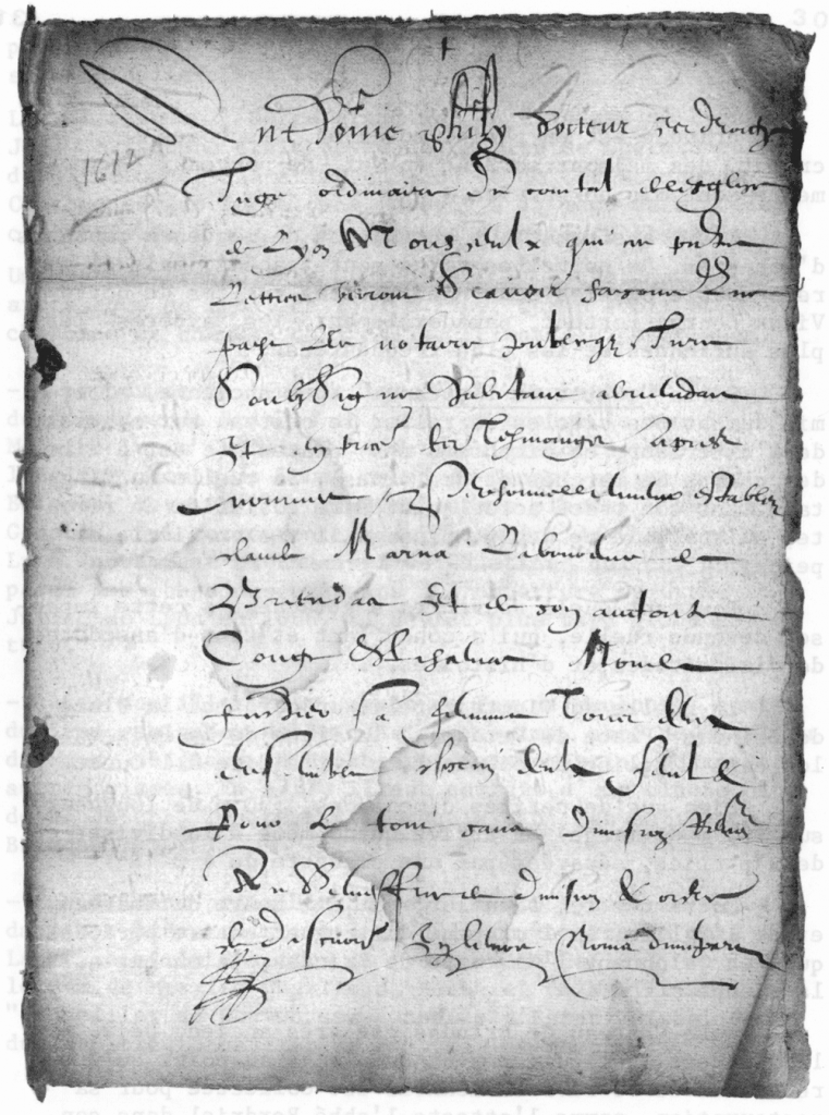 15 novembre 1612 - Acte notarié