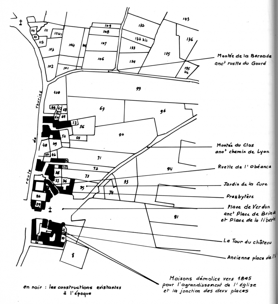 Territoire des ruettes au cadastre de 1824